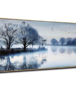 SDYA White Canvas Wall Art Black Wall Decor Landscape Pictures for Living Room Bird Bedroom Decor Tree Modern Artwork Decoration 24x48in