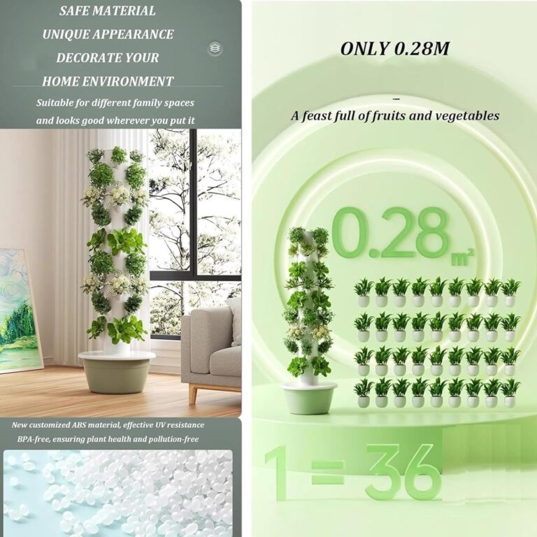 Hydroponics Growing System Kit Tower, Hydroponic Vertical Garden, Outdoor Indoor Smart hydroponic Vegetable System, Hydroponic Germination Kit for Gardening Lover,5Layer - Image 5