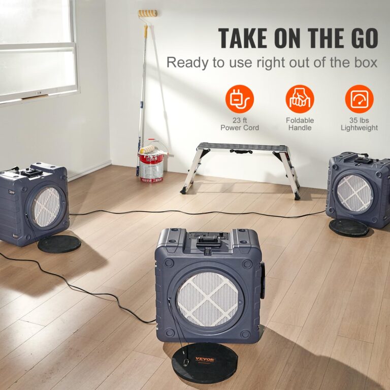 VEVOR Air Scrubber with 3-Stage Filtration, Stackable Negative Air Machine 550 CFM, Air Cleaner with MERV10, Carbon, H13 HEPA, for Home, Industrial and Commercial Use - Image 6