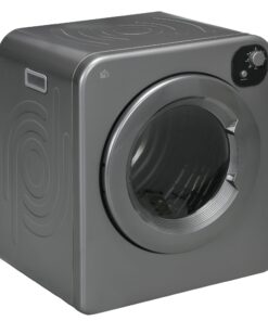 HOMCOM Portable Clothes Dryer, 120V 1300W Compact Laundry Dryer with Intelligent Drying, 3.2 cu.ft Stainless Steel Drum, Front Load Electric Dryer for Apartments, Dorms, RVs, Gray