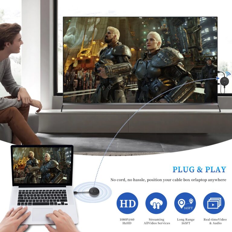 Wireless HDMI G9R Pro- One Transmitter and Four Receivers- Extender Kit, Wirelessly Simultaneous Expansion, 165FT/50M 5.8G/2.4G @60Hz, Plug and Play- Stream Video from Laptop to Multi-TVs/Monitors - Image 4