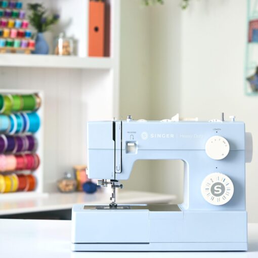 SINGER Heavy Duty 4423 Meltwater Blue High Speed Sewing Machine with Accessory Kit | Strong Motor With Enhanced Piercing Power, 97 Stitch Applications, Full Metal frame, 1-step Buttonhole & LED Light - Image 9
