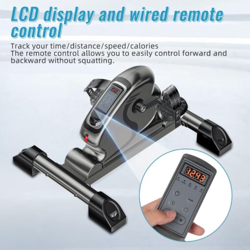 HNLIY Mini Exercise Bike Electric Pedal Exerciser with Upgraded Non-slip Base Remote Control Indoor Under Desk Bike for Hand, Arm, Knee, Leg Home Recovery Workout Equipment Elderly Motorized Exerciser - Image 8