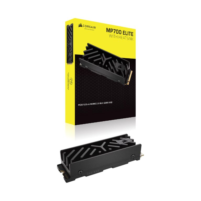Corsair MP700 Elite 2TB PCIe 5.0 x4 NVMe M.2 SSD – Included Aluminum Heatsink – Up to 10,000MB/sec – High-Density 3D TLC NAND – M.2 2280 - DirectStorage Compatible – Black - Image 2