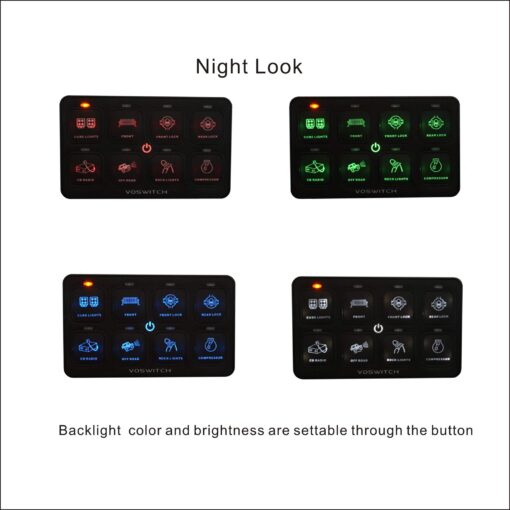 Voswitch UV100 8 Gang Programmable Switch Panel Power Control System for Truck UTV Side by Side Boat 12V Battery Use - Image 4