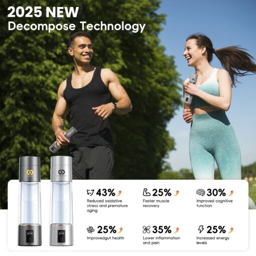 PUREPEBRIX 2025 Advanced Hydrogen Water Bottle Generator Silver Edition- Up to 6000+ ppb Alkaline Pitcher - Image 7