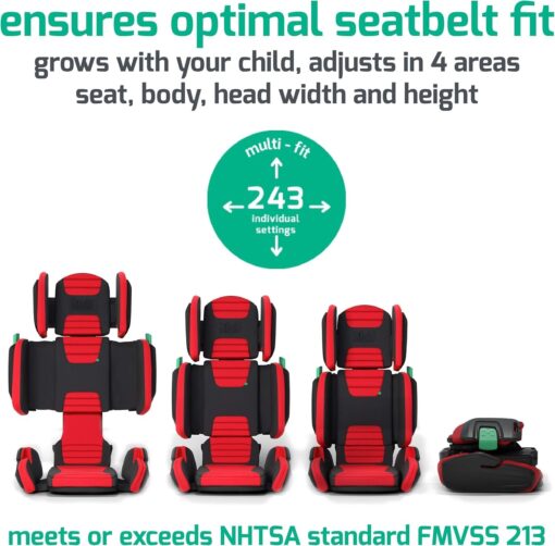 Mifold Hifold Adjustable Kids High Back Booster Car Seat with Strap – Slate Grey - Image 3