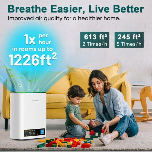 Jafända HEPA Air Purifier for Bedroom, Allergen Air Cleaners for Home Large Room up to 1226ft², Mold Air Purifiers for Home, True HEPA Air Filter Removes 99.97% Pet Dander/Hair, Pollen Dust Smoke&VOCs - Image 8