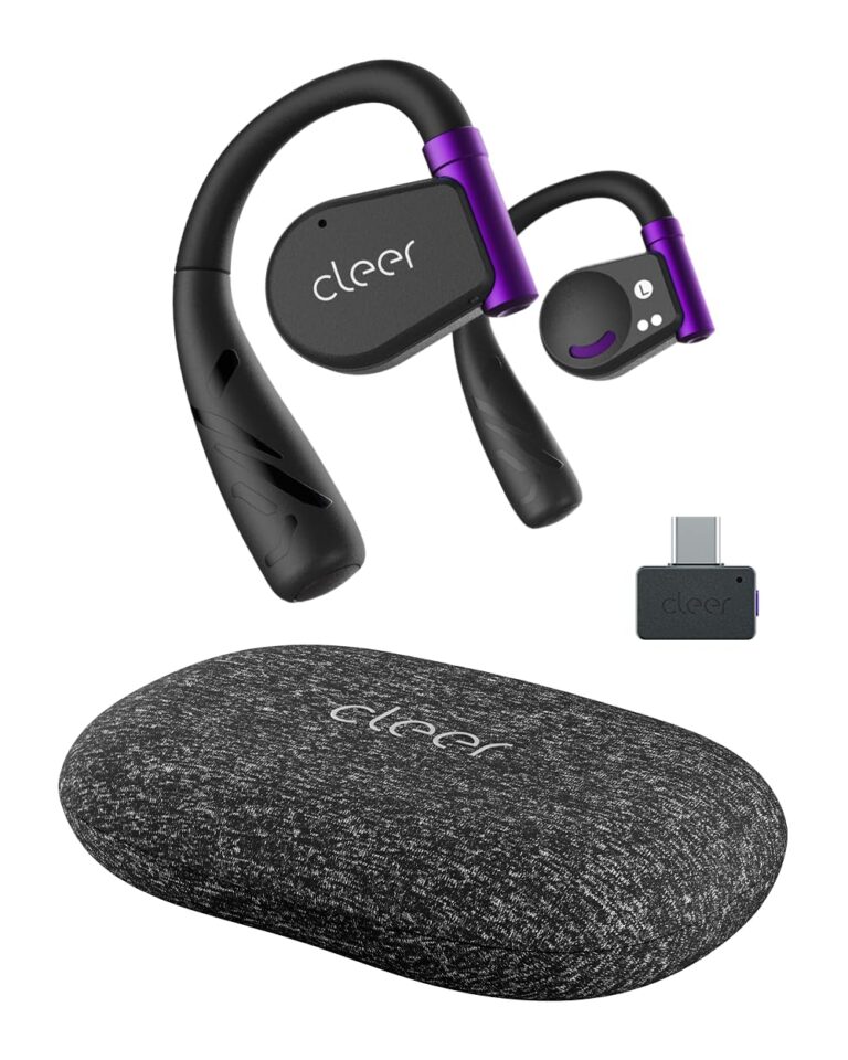 Cleer ARC II Gaming Earbuds - True Wireless Open Ear Headphones, Ultra-Low Latency, Snapdragon Sound, Bluetooth 5.3, USB-C Dongle, 35Hr Battery, Compatible with PS4, PS5, PC, Switch, Black