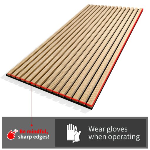 Art3d 4 Wood Slat Acoustic Panels for Wall and Ceiling - 3D Fluted Sound Absorbing Panel with Wood Finish - Brushed Silver - Image 3