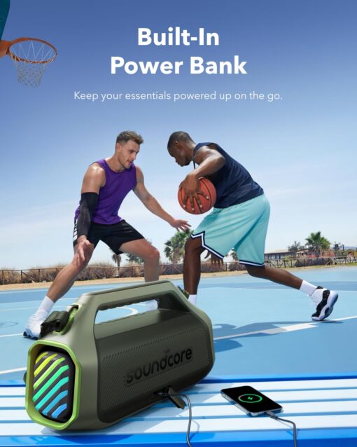 soundcore Boom 2 Plus By Anker, Outdoor Speaker, 140W, 2+2 Channel, BassUp 2.0, 20H Playtime, Fast Charge, IPX7 Waterproof, RGB Lights, Power Bank, Bluetooth 5.3, Portable for Outdoors, Camping, Beach - Image 2