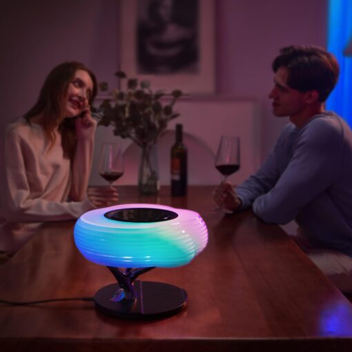 MODIRNATION Bonsai Modern LED Bedside Smart Table Lamp with Built-in TWS Bluetooth Speaker and Qi Wireless Charger for Home and Office, Stepless Dimming with Sleep Mode (Clouds) - Image 8