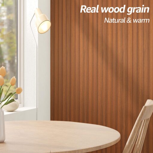 Art3d WPC Slat Wall Panels, 8-Pack 108 x 6 Inch 3D Wall Accents for Interior Wall Decor, Living Room, Bedroom, Teak - Image 3