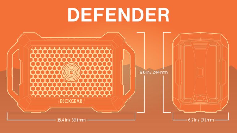 ECOXGEAR Defender: Outdoor Portable Bluetooth Speaker, 121dB Massive Sound, Waterproof and Drop Proof, with LED Party Lights, Pair up to 100, 25+ Hours Playtime (Black Oak) - Image 5