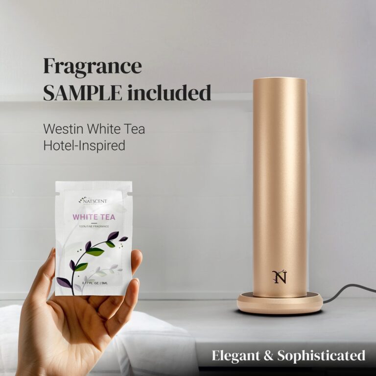Natscent Dynamo Essential Oil Diffuser for Home with Fragrance Sample, App & Manual Control, Cold-Air Scent Diffusers for Home,Large Room, Hotel Scent Diffuser up to 1000sq.ft. Gold, Aroma Diffusers - Image 4