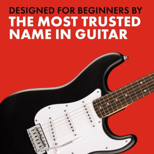 Fender Squier Debut Series Stratocaster Electric Guitar Kit, Beginner Guitar Kit, with 2-Year Warranty, with Padded Gig Bag, Frontman 10G Amp, Strap, and More, Includes Free Lessons, Black - Image 3