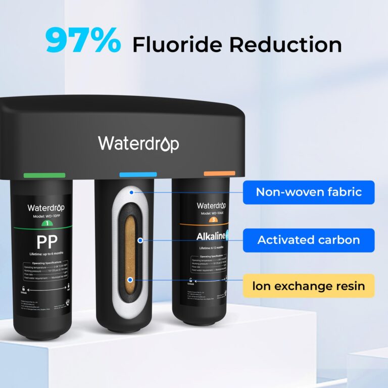 Waterdrop TSB-ALK 8 Layer High Capacity Slightly Alkaline Under Sink Water Filter, Reduces PFAS, PFOA/PFOS, Fluoride, Chlorine, Bad Taste & Odor, with Dedicated Faucet, Under Sink Water Filter - Image 5