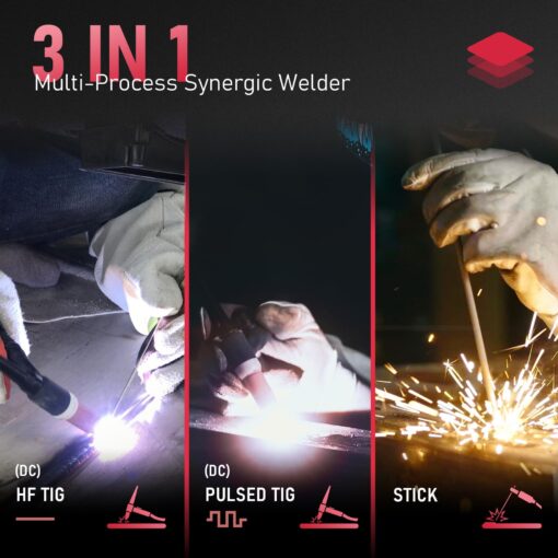 YESWELDER TIG Welder With Pulse 205Amp Large LED Display, STICK/DC TIG/PULSE TIG 3 In 1, 110&220V Dual Voltage TIG Welding Machine TIG-205P - Image 7