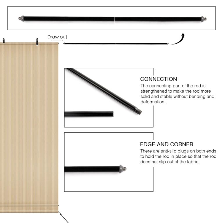 Patio Paradise Shades Roll Up Outdoor 7'Wx13'H Roller Shade Exterior Patio Blinds for Outside Porch Deck Balcony Pergola Carport, Beige - Image 7