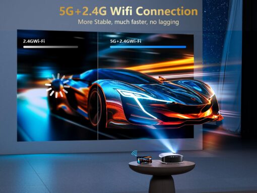 GooDee Smart 4K Projector with 5G WIFI and Bluetooth, Netflix/Amazn Prime Video Certified, Dolby Audio, 800ANSI Outdoor Projector, 400" Zoom Home Theater Projector Compatible with TV Stick,iOS,Android - Image 4