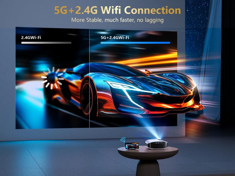 GooDee Smart 4K Projector with 5G WIFI and Bluetooth, Netflix/Amazn Prime Video Certified, Dolby Audio, 800ANSI Outdoor Projector, 400" Zoom Home Theater Projector Compatible with TV Stick,iOS,Android - Image 4
