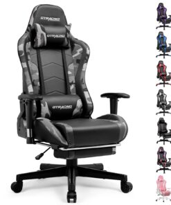 GTRACING Gaming Chair with Footrest Speakers Video Game Chair Bluetooth Music Heavy Duty Ergonomic Computer Office Desk Chair