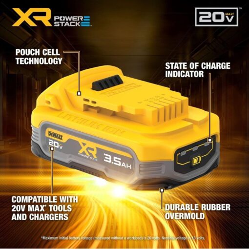 DEWALT 20V MAX XR POWERSTACK 3.5 Ah Power Tool Battery (DCBP320) - Image 8