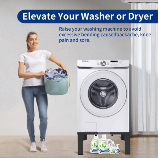ANBase Heavy-Duty All Steel Laundry Pedestal 16" Height, Full size Universal Washing Machine Stand, Dryer Stand, Suitable for all Washer and Dryer Stand (Black) - Image 5