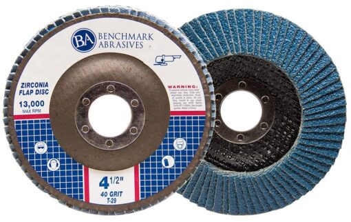 Benchmark Abrasives 4.5" x 7/8" Premium Zirconia T29 Curved Flap Discs 4 1/2 for Angle Grinder, Sanding Discs, Finishing, Rust, Stock Removal- Grinding Wheels 4 1/2 Inch (100 Pack) - 40 Grit - Image 5