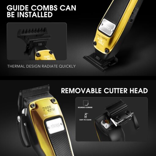 DSP Hair Clipper for Men Professional, BLDC Motor & DLC Coated Detachable Blade, Cordless Hair Trimmer Set for Barber with Charging Base, Men Hair Product Gift Set - Image 2