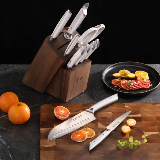 Cangshan HELENA Series German Steel Forged Knife Block Set (12-Piece, White), Oprah's Favorite Things 2023 - Image 4