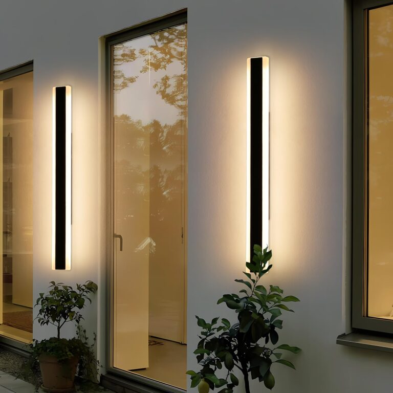 Mikeru 2pack 47.2inch Outdoor Wall Light Fixtures, 10%-100% Dimmable Outdoor Wall Lights Exterior Front Porch Light 3000-6000k Wall Mounted Led Lighting for Basement, Shop,Garage Lighting - Image 2