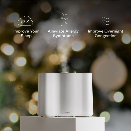 Vitruvi Cloud Bedside Humidifier, White Humidifier, 24 Hr Run Time, 602ft Coverage, Large Home Bedroom, Baby Room - Includes 3 Month Filter - Image 6