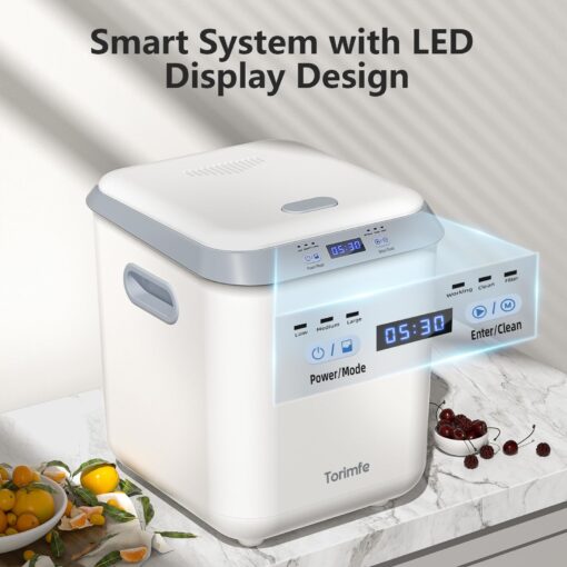 Electric Composter for Kitchen: Smart Compost Bin Outdoor/Indoor, Odorless/Auto-Cleaning/Intelligent LED Display, 2.5L Auto Garbage Disposal Home Countertop Composting Bin, Turn Waste into Fertilizer - Image 4