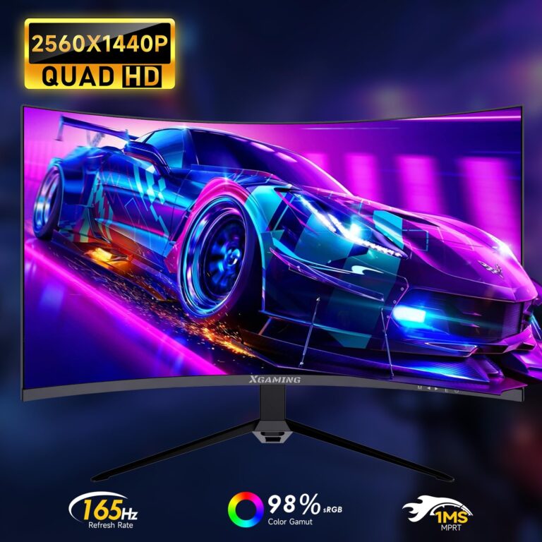 memzuoix 27-inch 2K Curved Gaming Computer Monitor | 144Hz/165Hz, 1ms(MPRT), 1500R | FreeSync, 100% sRGB, Built-in Speakers, VESA, Eye Care HDR HDMI Display (Black) - Image 8