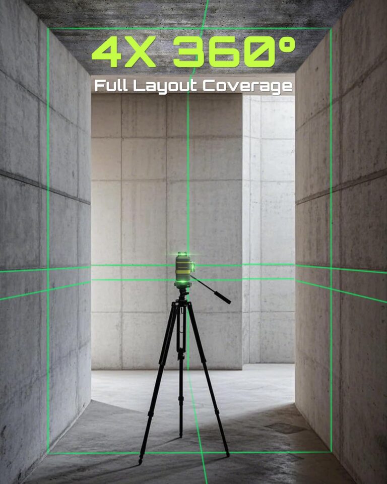 LasGoo LG-4D 16 Green Beam 4x360° Laser Level, Self-Leveling Tool with Horizontal and Vertical Dual Layout, Ideal for Construction and Picture Hanging, Magnetic Pivot Bracket Included - Image 6