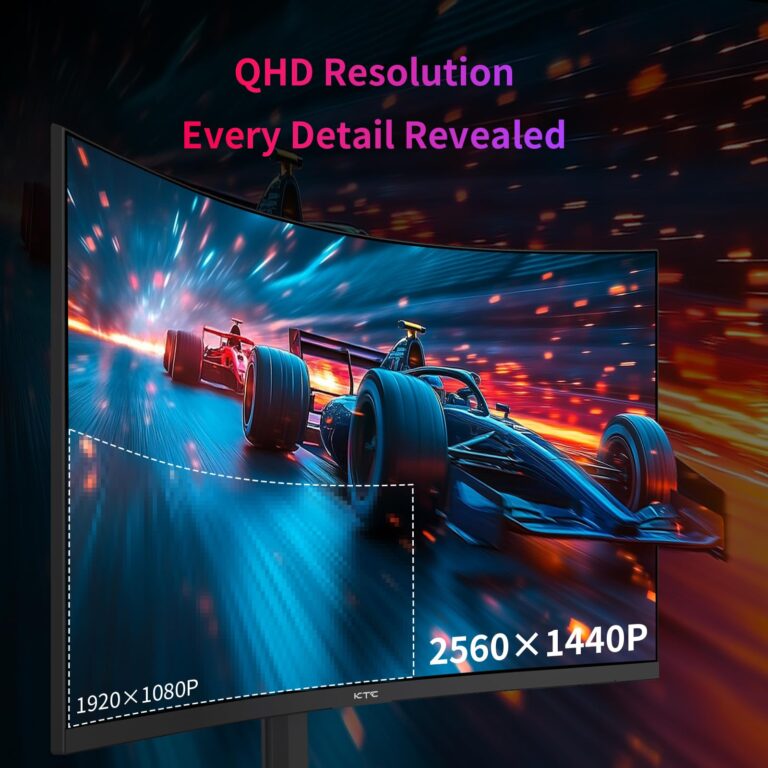 KTC 32Inch 240Hz Curved Gaming Monitor, 1000R VA, QHD(2560x1440p), 4000:1 Contrast, Support FreeSync GSync, HDMI2.0(144hz)/DP1.4(240hz)/Earphone, Tilt, Xbox PS5 Switch, 2K Computer Monitor for Gamer - Image 7