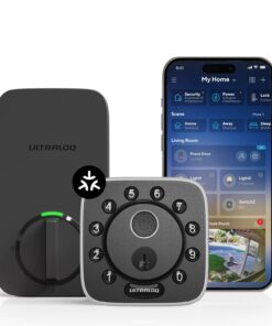ULTRALOQ Bolt Fingerprint Matter Smart Lock, Fingerprint Keyless Entry Door Lock Deadbolt, Works with Apple Home, Alexa, Google, SmartThings, IFTTT, Built in Matter Over Thread, 12 Months Battery