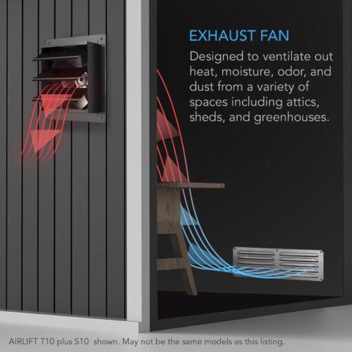 AC Infinity AIRLIFT S20, Shutter Exhaust Fan 20" with 10-Speed Controller, EC Motor - Wall Mount Ventilation and Cooling for Sheds, Attics, Workshops, and Greenhouses - Image 7