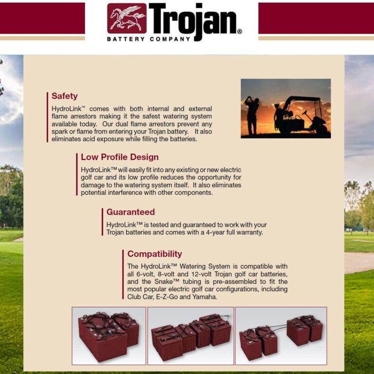 Trojan HydroLink Watering System for 48V Club Car 8V Battery Kit - Image 4