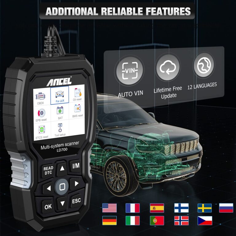 ANCEL LD700 All Systems Diagnostic Scan Tool fit for Land Rover Jaguar, Full Functions OBD2 Scanner with Car Battery Registration, Oil Reset, Check Engine, ABS, Airbag, OBDII Code Reader fit for JLR - Image 3