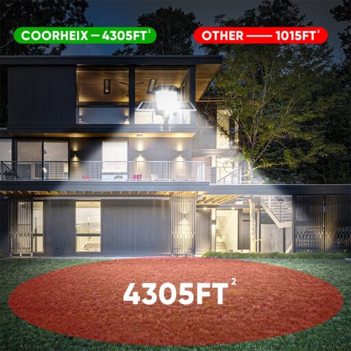 Solar Street Lights Outdoor, 6600W Solar Flood Parking Lot Lights With Remote Security Motion Sensor Led Fixture Dusk to Dawn IP66 Waterproof For Stadium,Pathway,Yard,Driveway,Roadway,Basketball Court - Image 5