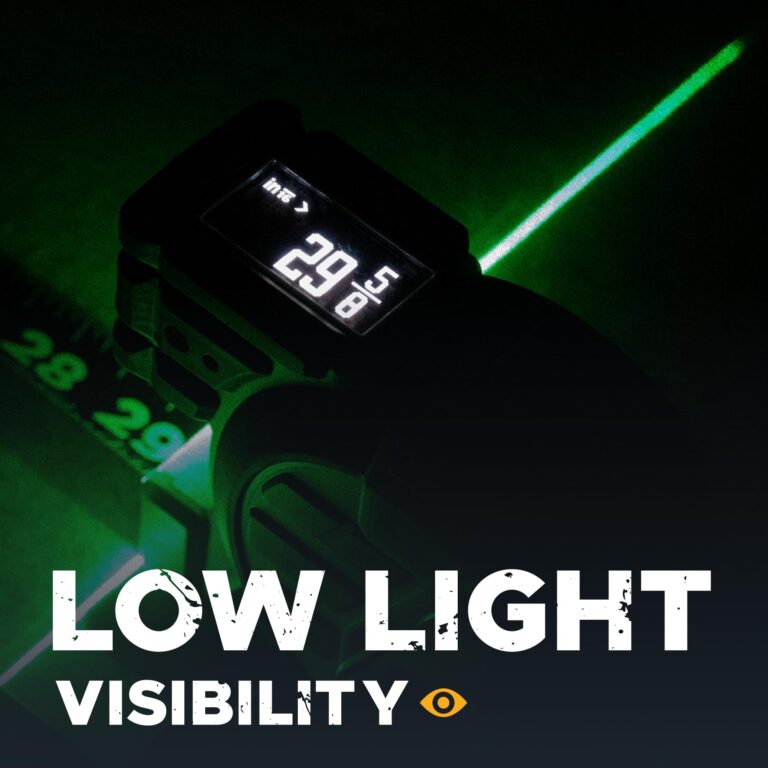 REEKON T1 Tomahawk Digital Tape Measure - Professional Accurate Measuring Tool, Green Laser, E-Paper Measuring List, Measurements Shared Over Bluetooth, Replaceable Blades - Image 5