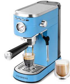 CASABREWS Espresso Machine 20 Bar, Stainless Steel Espresso Maker with Milk Frother Steam Wand, Professional Coffee Machine with 34oz Removable Water Tank, Baby Blue