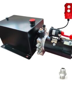 Wryxia Hydraulic Power Unit 1.6 KW, 2200PSI 12V DC Hydraulic Station Pump, Power Unit for Dump Trailer Car Lifting Platforms, 12 Quart (Single Acting, Handle Control)