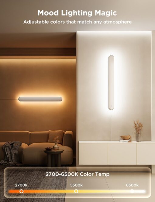 Govee Wall Sconces Set of Two, RGBIC LED Wall Lights, Works with Matter & Alexa, Music Sync, Plug in Wall Mount Light, Dimmable Modern Room Light for Living Room Bedroom Hallway, 2 Pack - Image 8