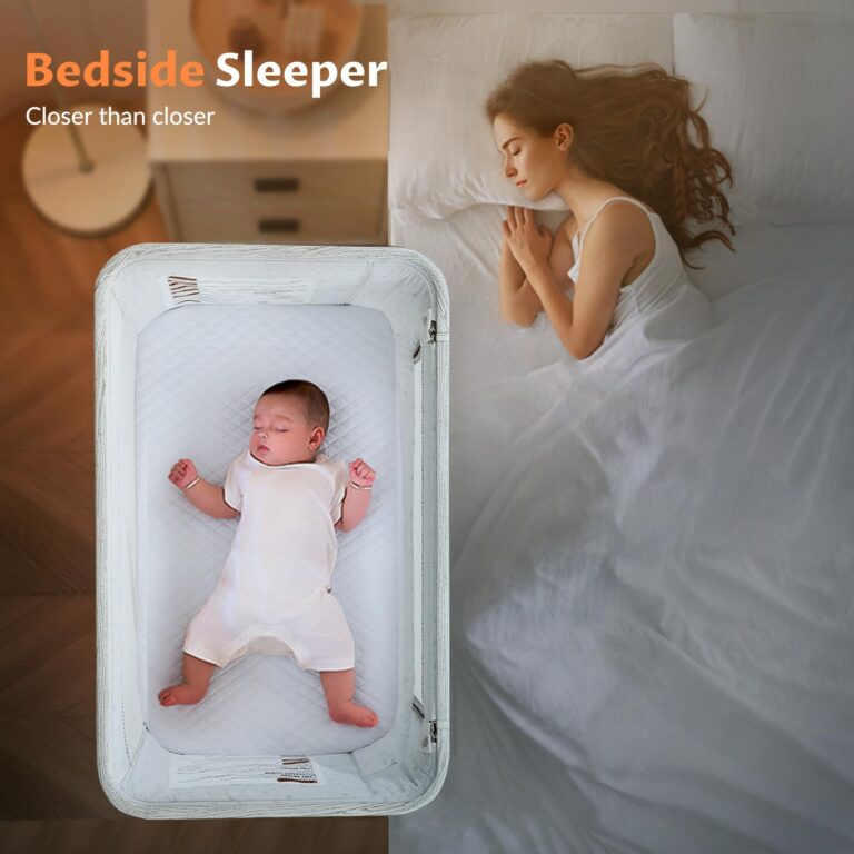 VaVaSoo Rocking Bassinet for Baby Electric 3 Motion Automatic Bedside Sleeper Auto Rolling Newborn Cradle Rocks Itself 5 Height Adjustable with Music, Wheels, Storage, Grey & White - Image 3