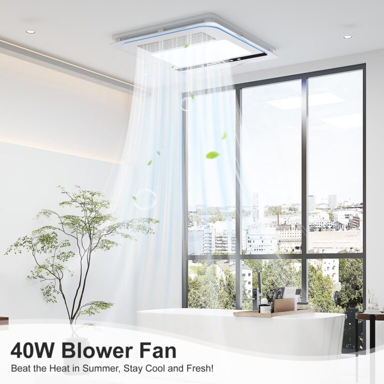Hawkrown 4 in 1 Bathroom Exhaust Fan with Light, 1760W Bathroom Heater Fan Light Combo, 190 CFM 1.0 Sone Exhaust with Heater, Ventilation for Home, Bath, Hotel - Image 4