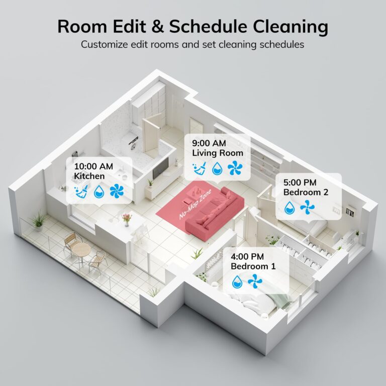 ILIFE A12 Pro Robot Vacuum and Mop Combo, Self Emptying Station for 60 Days, LiDAR Navigation, Home Mapping, No-Go Zones, 2.4G WiFi/App/Alexa/Remote Control, for Hard Floors, 110V - Image 5