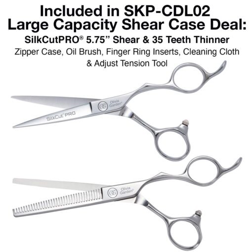 Olivia Garden SilkCutPro Professional Hairdressing Shear Large Capacity Shear Case Deal Contains Professional Hairdressing 5.75" Shear and Thinner Intro Case Contains: SKP-575LH, SKP-T635LH - Image 5